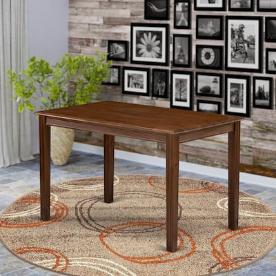 Modern Rectangular Dining Table - Walnut Finish Kitchen Table with 4 Legs - 48