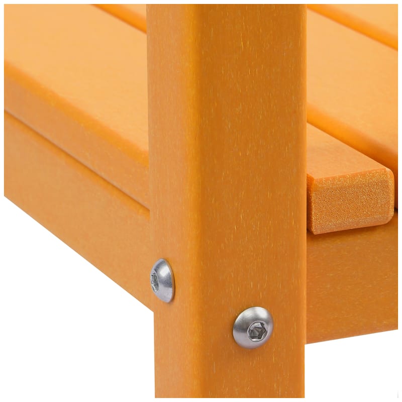 Polytrends Laguna Hdpe All Weather Outdoor Patio Two Shelf Square Table