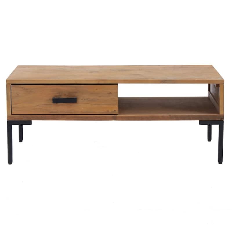 vidaXL Coffee Table 35.4"x19.7"x13.8" Solid Wood Pine - 35.4" x 19.7" x 13.8"