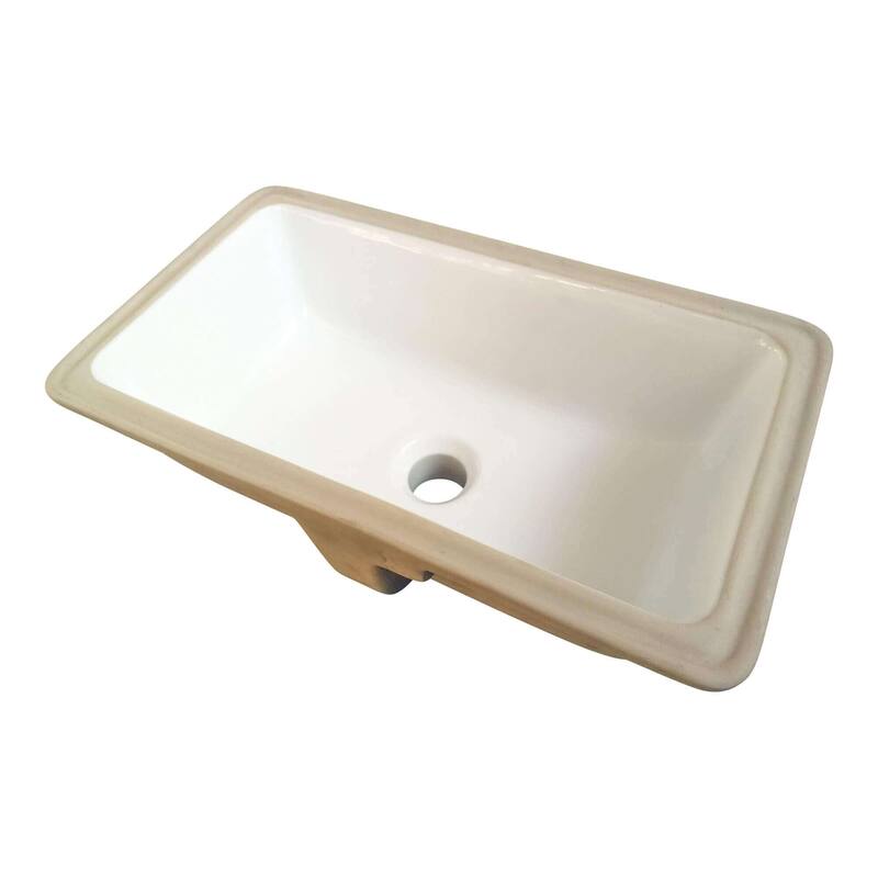 Fine Fixtures Undermount Vessel Bathroom Sink - 16" x 8" - White