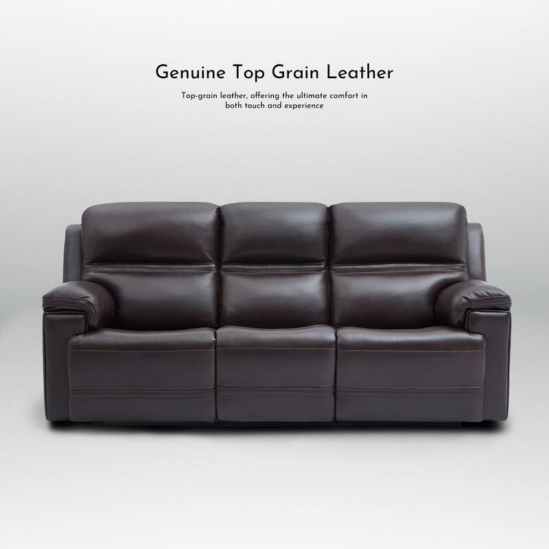 Genuine Leather Dual Power Sofa with Zero Gravity, Adjustable Headrest, Footrest, USB/Type-C