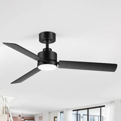 48-In LED Black Ceiling Fan with Light and Remote Control(3-Blade)