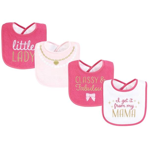 slide 1 of 1, Hudson Baby Infant Girl Cotton Terry Drooler Bibs with Fiber Filling, My Mama, One Size - My Mama - One Size One Size - My Mama