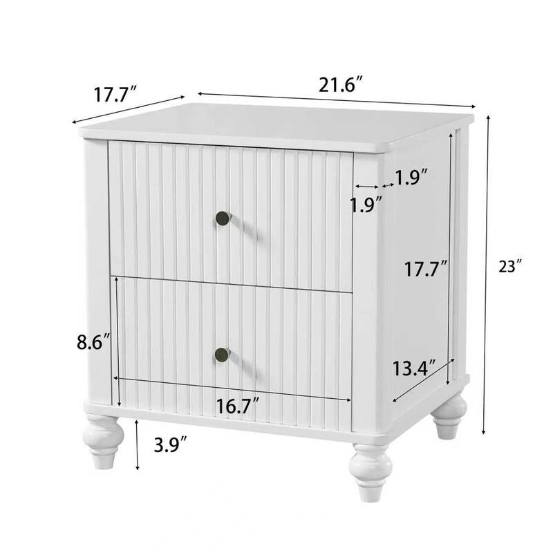 Christopher Knight Home - Modern Compact 23"H Wooden Nightstand Set with Vertical Slats Front Textured, Set of 2