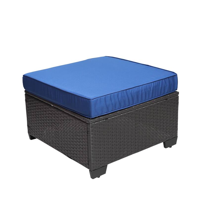 7 Piece Outdoor Furniture Set, All-Weather Garden Conversation Set, Outdoor Sectional Sofa with Coffee Table and Cushions