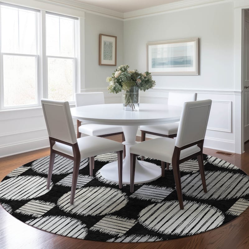 Machine Washable Indoor/ Outdoor Chantille Contemporary Dotty Rug