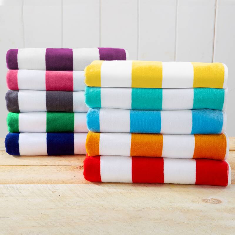 Luxurious Cotton Vibrant Colored Striped Beach Towel