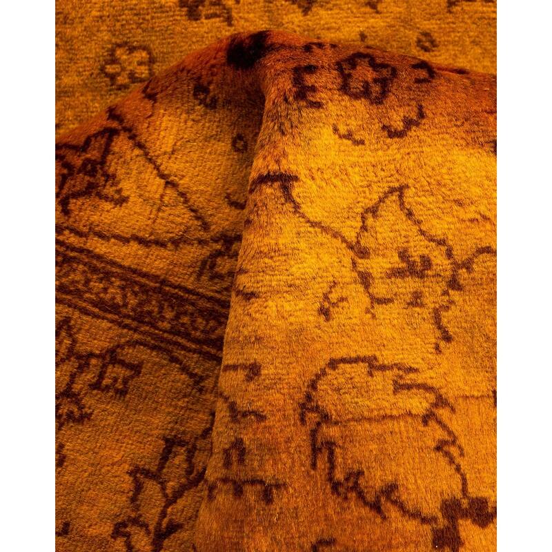 Fine Vibrance, One-of-a-Kind Hand-Knotted Runner Rug - Gold, 2' 5" x 9' 10" - 2' 5" x 9' 10"
