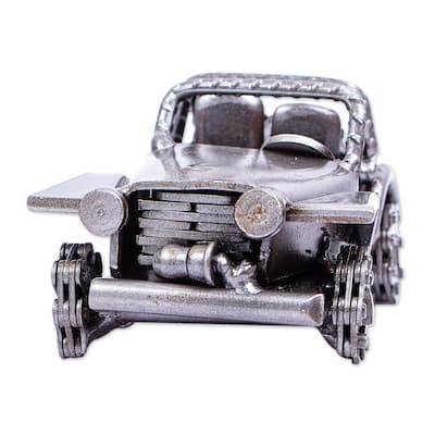 Novica Handmade Mini Rustic Jeep Recycled Auto Parts Figurine