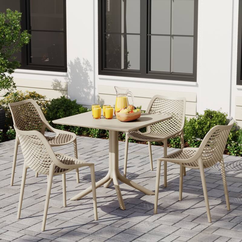Frond and Form 4-Person Outdoor Square Dining Set