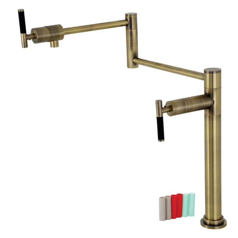 Kingston Brass KS470.CKL Kaiser 3 GPM Single Hole Pot Filler with - Antique Brass