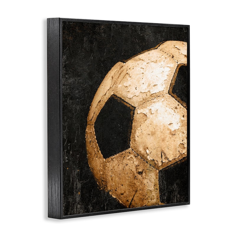 Stupell Vintage Soccer Ball Closeup Framed Giclee Art Design By Kim Allen