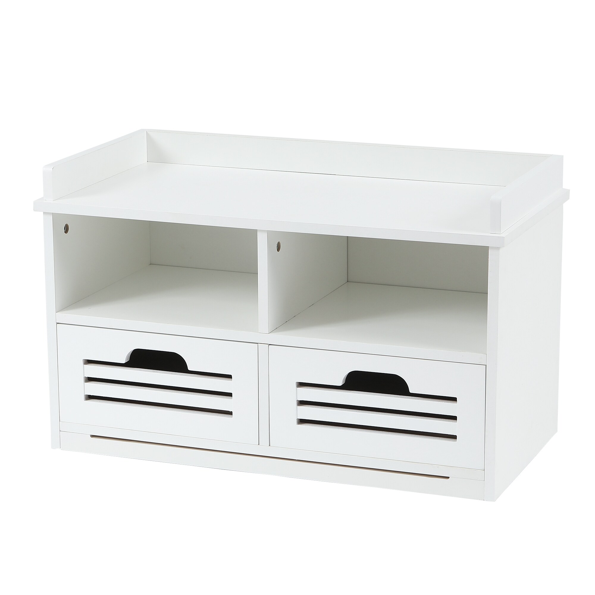 White Wood Entryway And Storage Bench Overstock 31285577 Build a wooden crate storage bench project guide. overstock com