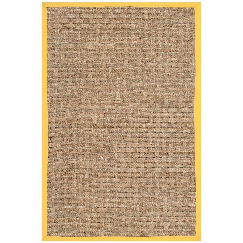 SAFAVIEH Natural Fiber Marina Basketweave Seagrass Rug - 2' x 3' - Natural/Gold - Rectangle