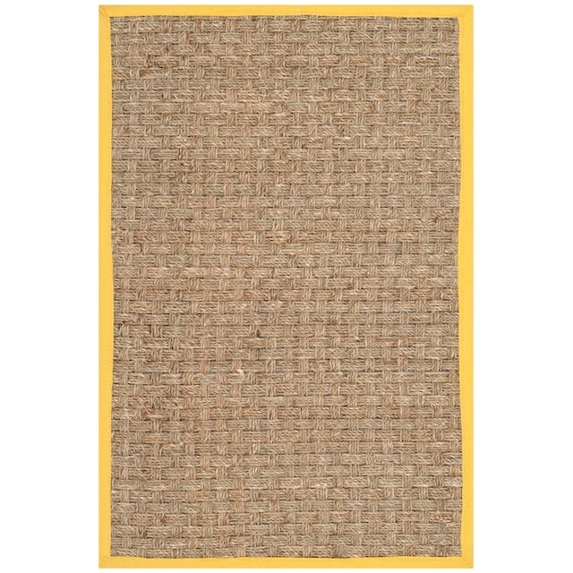 SAFAVIEH Natural Fiber Marina Basketweave Seagrass Rug - 2' x 3' - Natural/Gold
