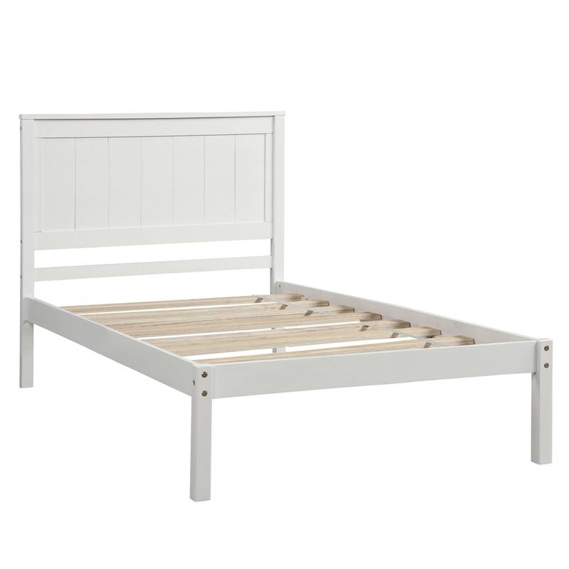 Platform Bed Frame with Headboard Wood Slat Support