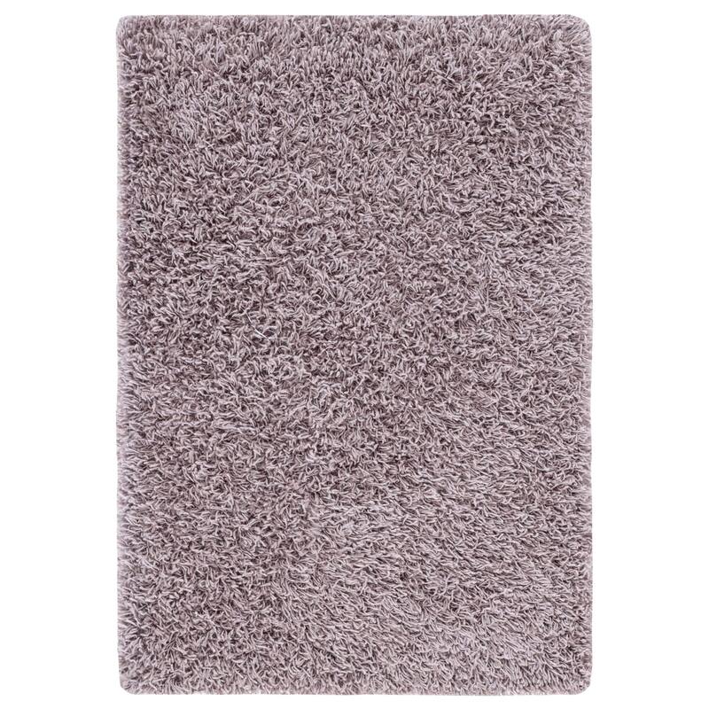 SAFAVIEH Handmade Rubi Shag Mevlide Solid Polyester Rug - 2'6" x 4' - Silver
