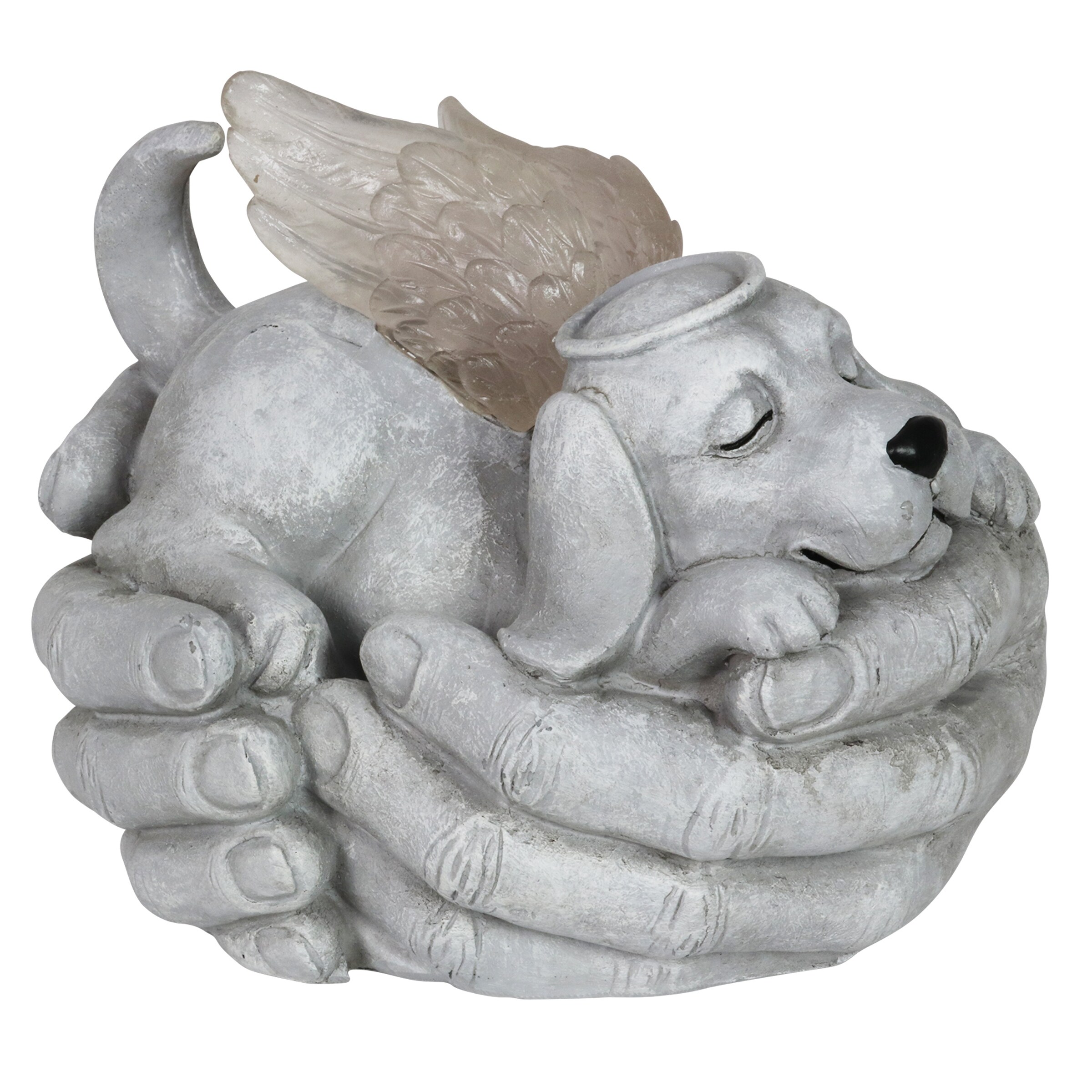 Exhart Solar Cradled Angel Dog Memorial Garden Statue 8 By 5 Inches Overstock