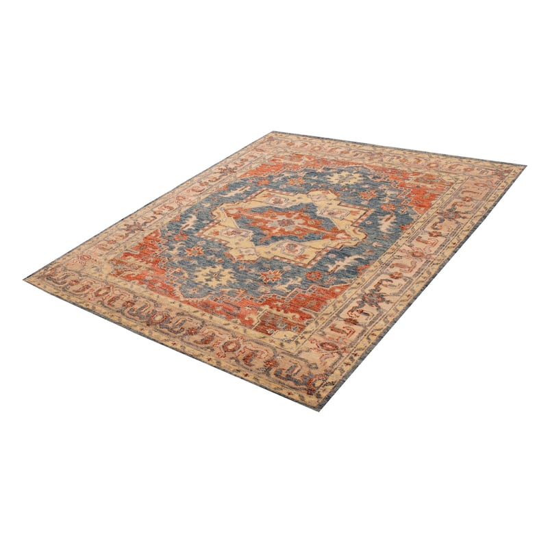 ECARPETGALLERY Hand-knotted Jules Serapi Navy Wool Rug - 8'0 x 9'10