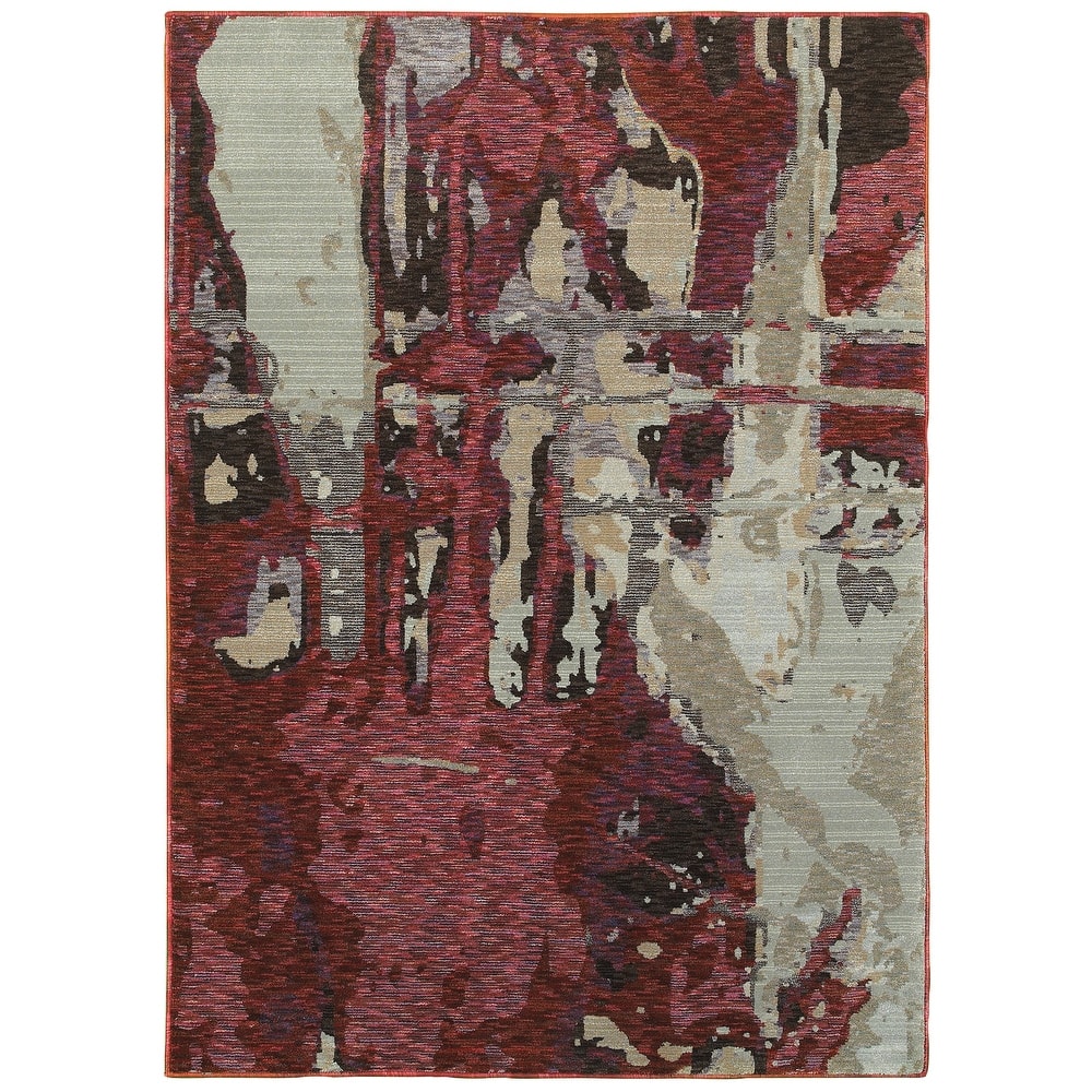 Style Haven Evangeline Bordeaux Canvas Area Rug