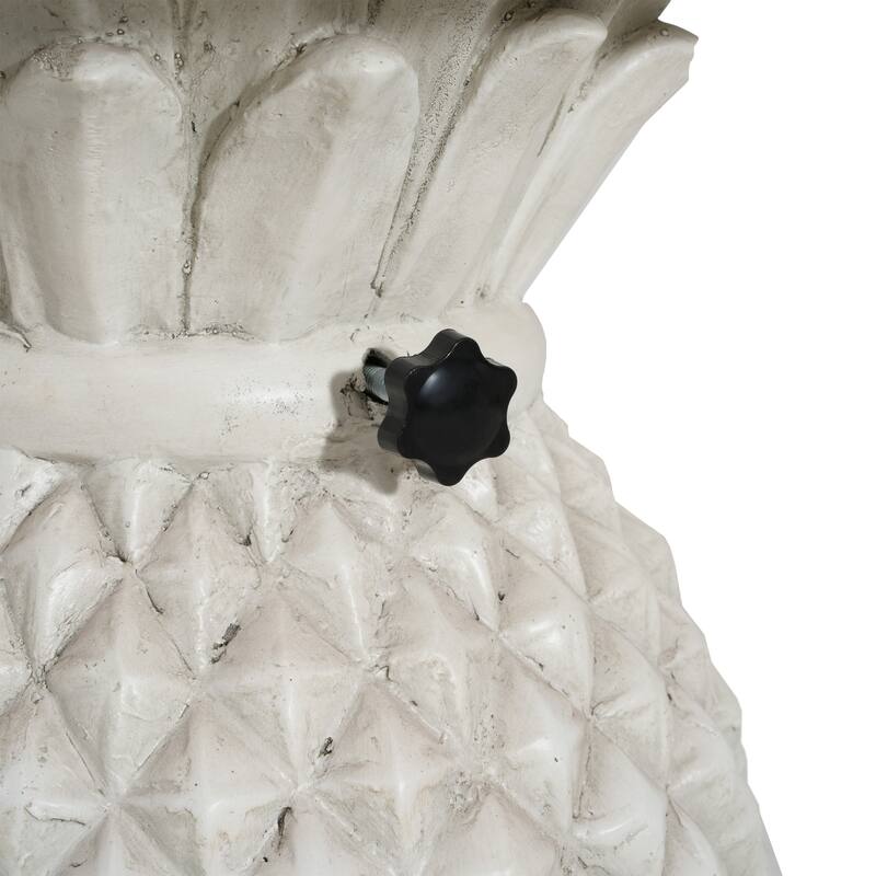 Christopher Knight Home - Lillian Classic Outdoor MGO Side Table Umbrella Base with Pineapple Design