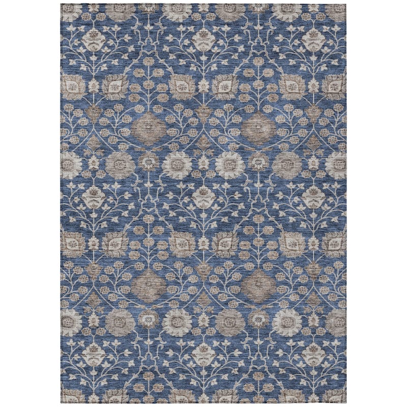 Machine Washable Indoor/ Outdoor Traditional Casual Chantille Rug