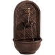 preview thumbnail 1 of 7, Sunnydaze Messina Hanging Outdoor Wall Water Fountain with Iron Finish - 26-Inch - Bronze