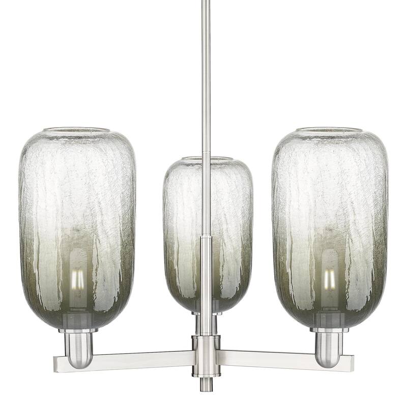 Innovations Lighting 716-3CR-17-18 Brookhaven Cloche Chandelier - Satin Nickel / Slate