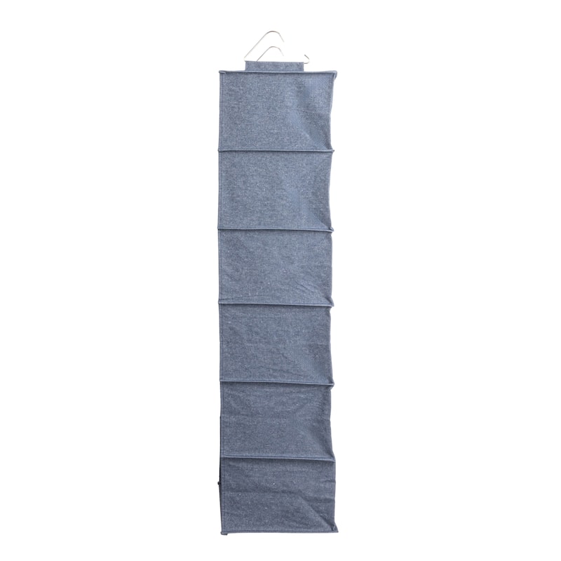 Household Essentials Hanging Cotton Blend Closet Organizer with 6 Shelves - 12.0"L x 12.0"W x 48.0"H