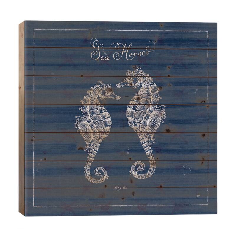 Underwater Life XIII Print On Wood by Daphne Brissonnet - Multi-Color - 26x26x1.5