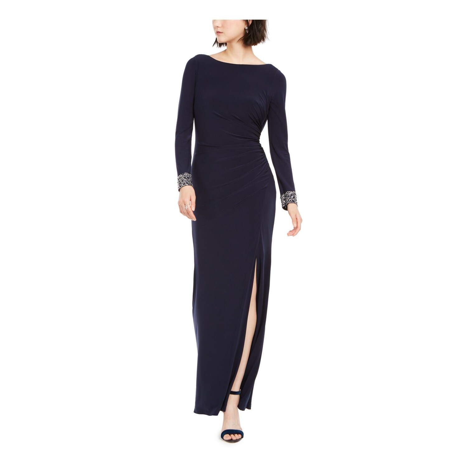 navy long sleeve maxi