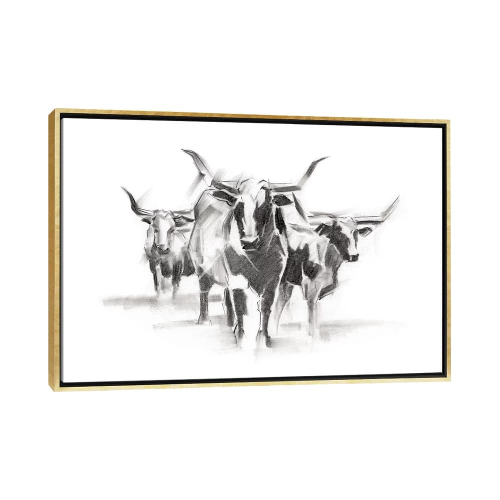 iCanvas "Contemporary Cattle I" by Ethan Harper Framed