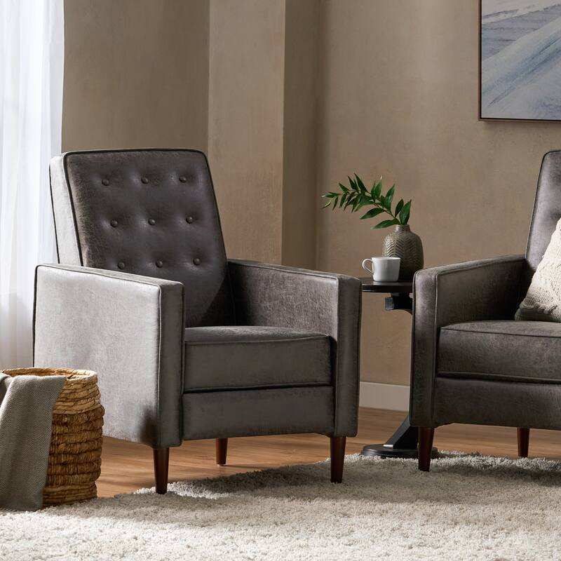 Mid-Century Modern Recliner, UpholAstered Recliner With Beech Wood Legs