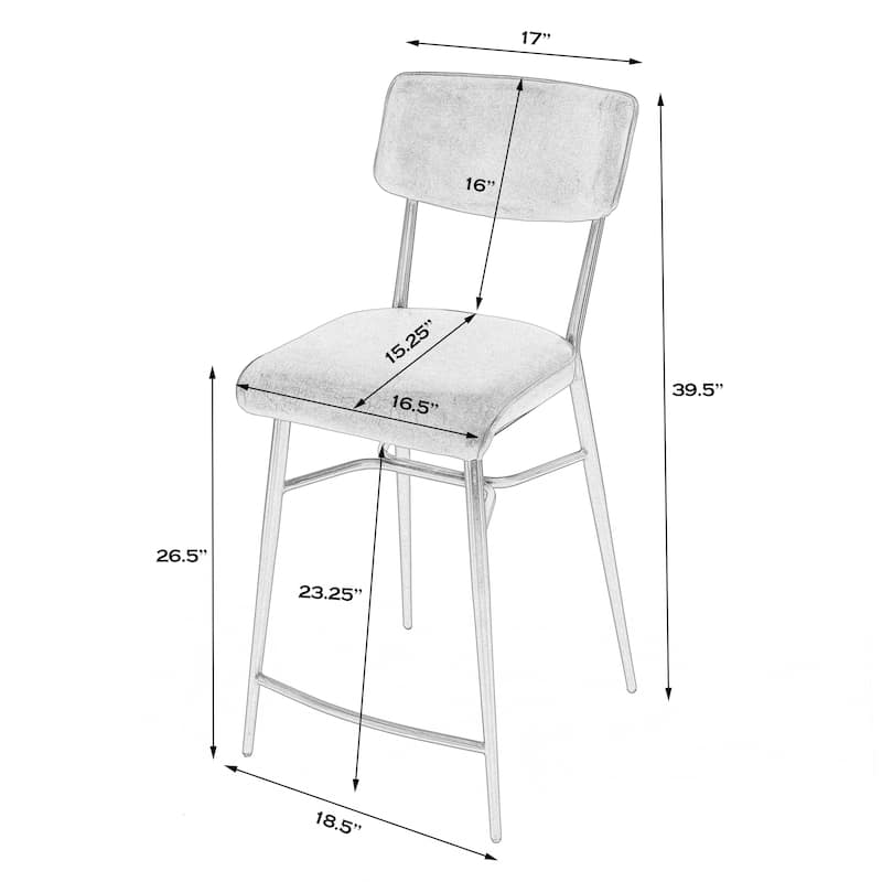 Odessa 26" Square Leather Counter Stool