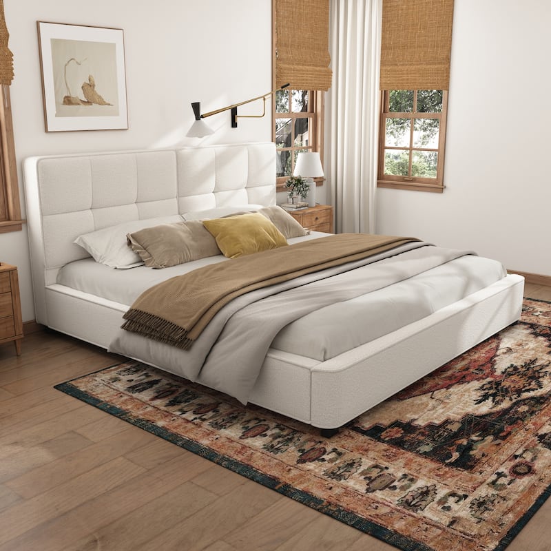 Christopher Knight Home - Oliver Velvet Upholstered King Platform Bed with Tufted Elegance