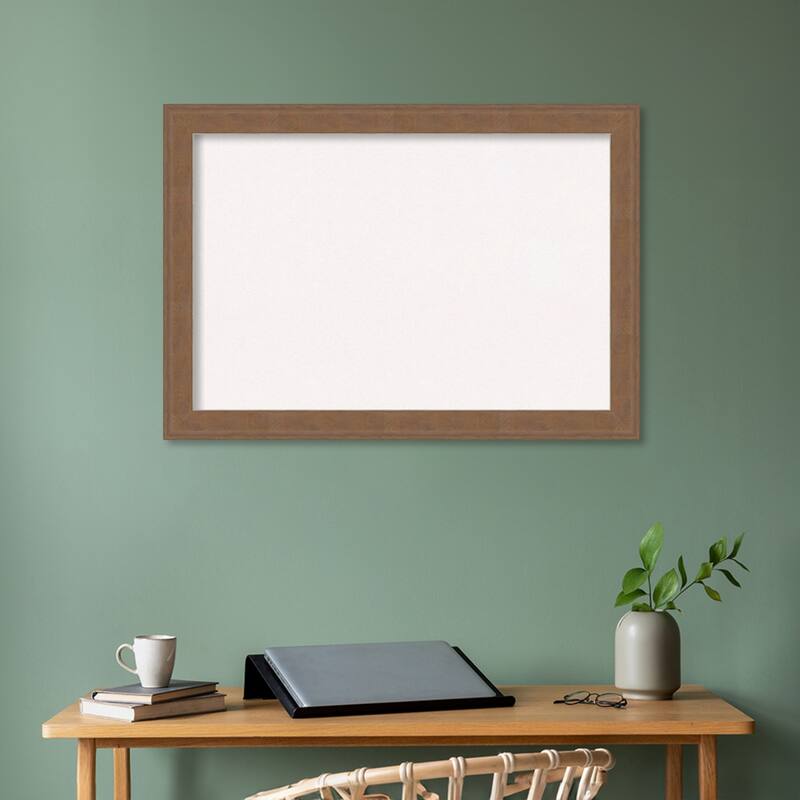 Alta Medium Brown Framed White Corkboard Bulletin Board, Organization Board, Pin Board