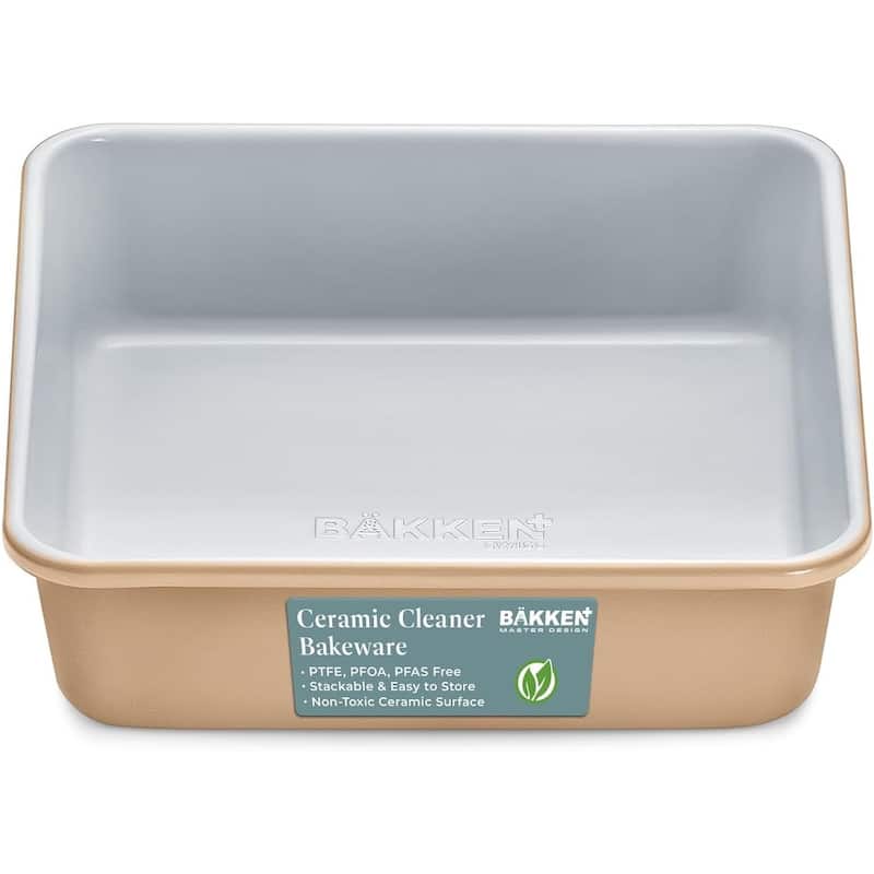 Square Cake Pan - Aluminized Steel, Ceramic Non-Stick Coating - Gloden