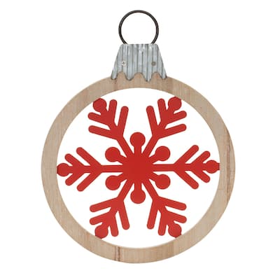 Cut Out Snowflake Christmas Ornaments - 8" - Brown and Red - 6ct
