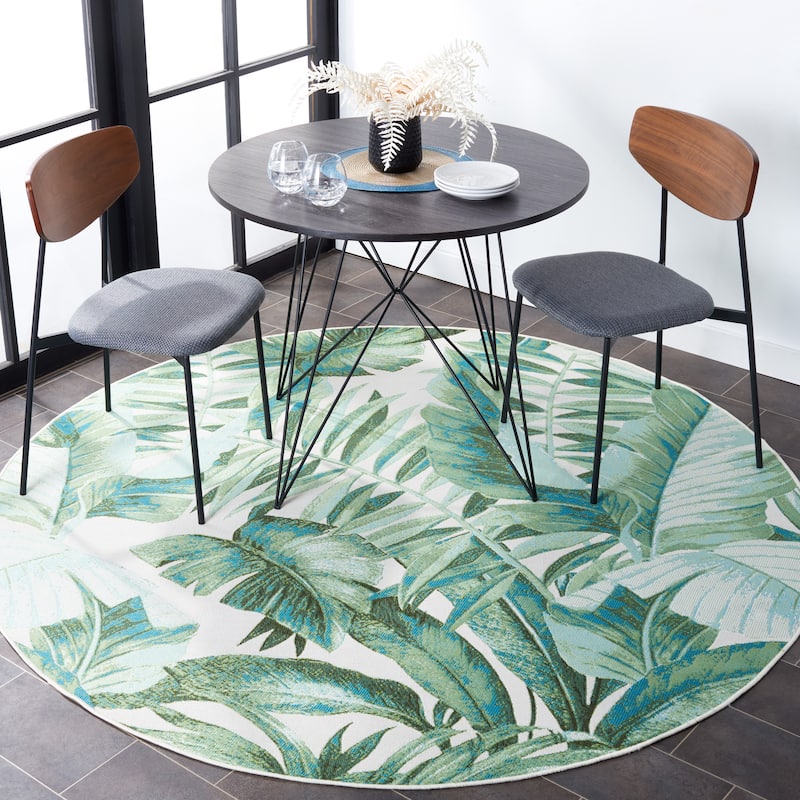 SAFAVIEH Barbados Floricica Tropical Indoor/Outdoor Waterproof Rug