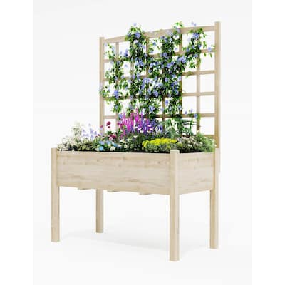 Raised Garden Bed with Trellis, 46"x23"x65"