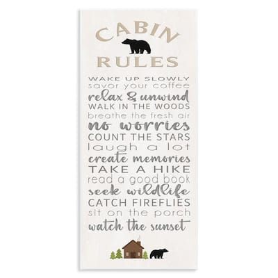 Stupell Fun Adventure Cabin Rules Wall Plaque Art Design By Seven Trees Design