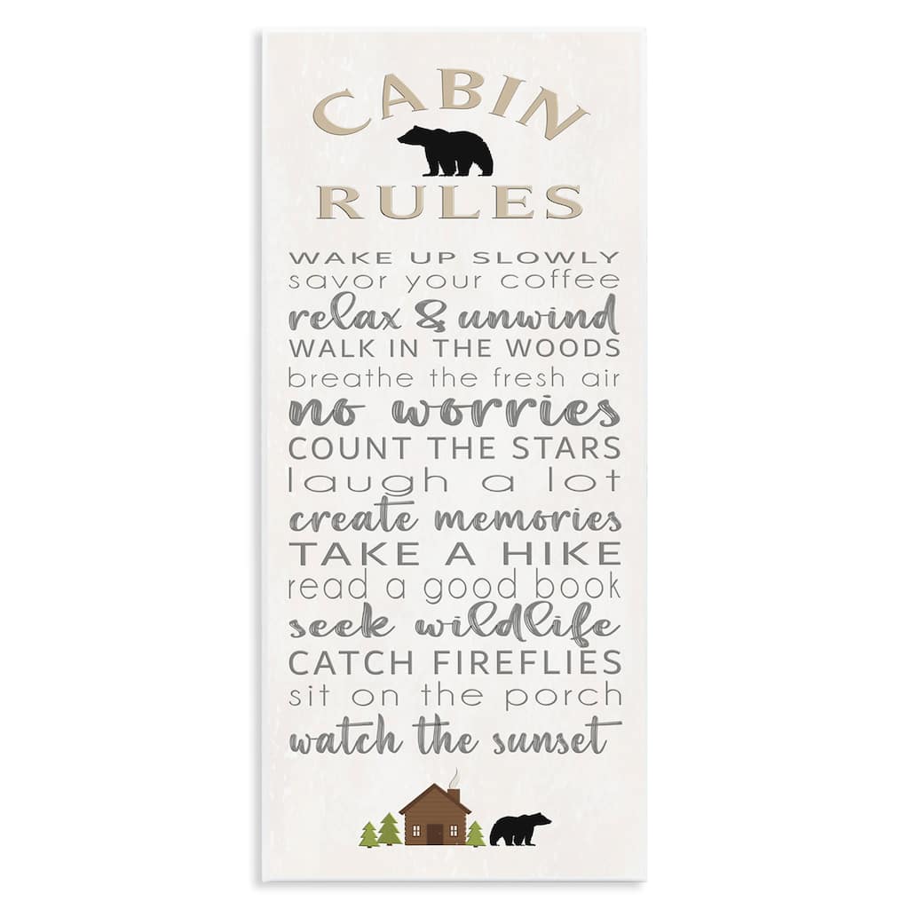 Stupell Fun Adventure Cabin Rules Wall Plaque Art Design By Seven Trees Design