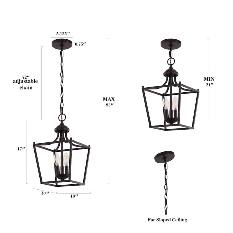 Camden Light Iron Classic Midcentury Pendant Lantern by JONATHAN Y