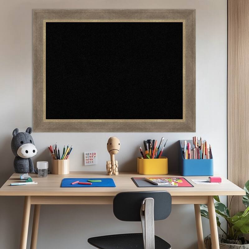 Driftwood Tan Wood Framed Cork Board - Bulletin Board, Organization Board, Pin Board