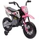 preview thumbnail 1 of 8, Kids Electric Motorcycle with Manual Throttle Training Wheels and Music System Be Used for Backyard and Park Play Pink