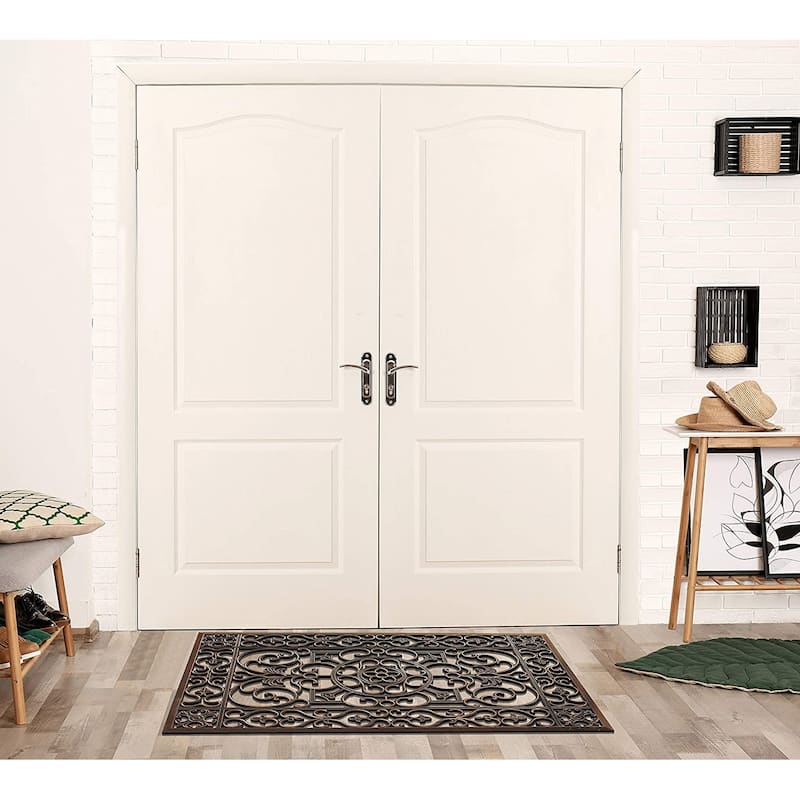 A1HC Natural Coir and Rubber Modern Indoor/Outdoor Grill Doormat