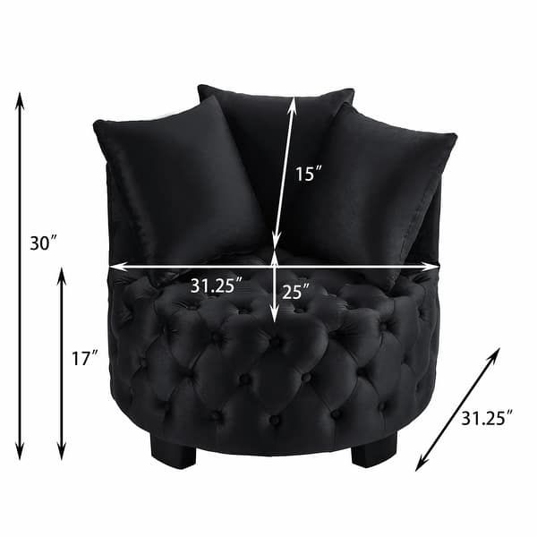 dimension image slide 3 of 5, Contemporary Upholstered Tufted Leisure Accent Chair