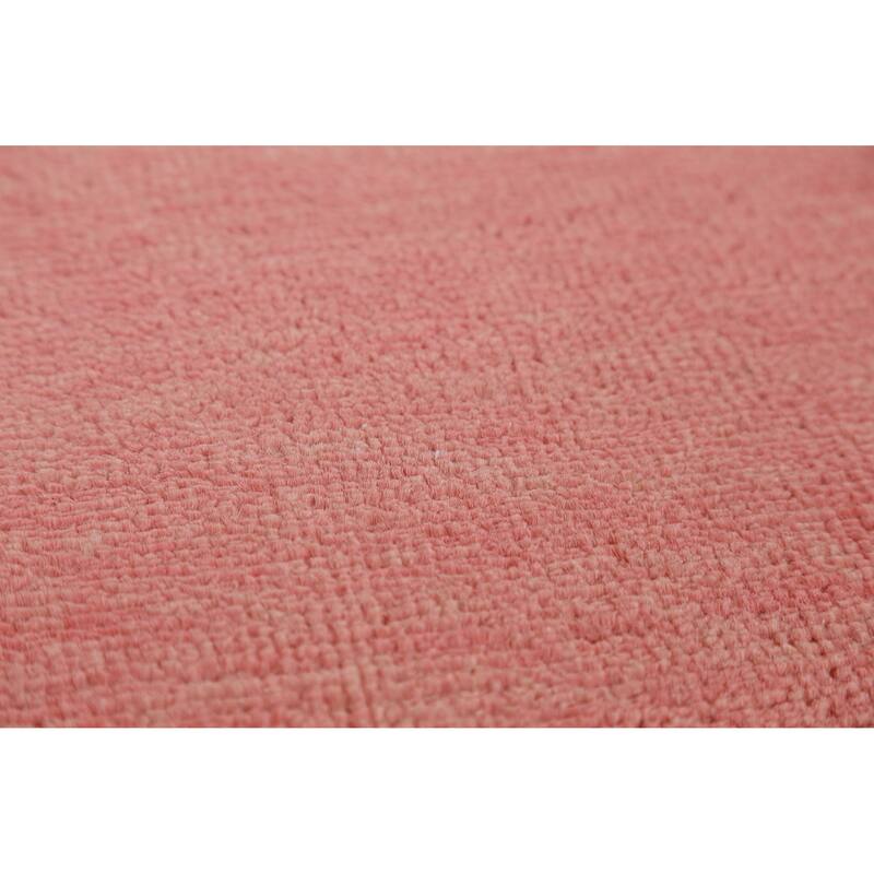 Hand Knotted Oriental 100% Wool Carpet Modern Solid Coral Gabbeh Area Rug - 12' 2'' X 9' 0''