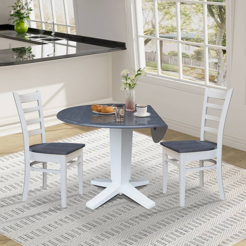 42" Round Drop Leaf Table with Dining Chairs