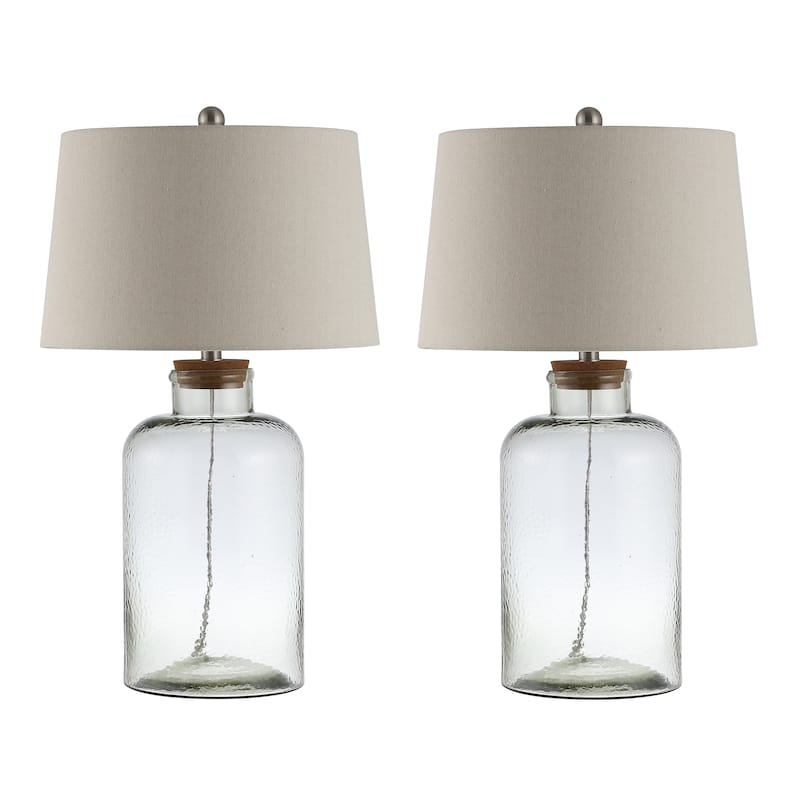 SAFAVIEH Lighting Ferencne 27.5-inch Glass Table Lamp (Set of 2) - 16" x 16" x 27.5" - 16Wx16Dx28H